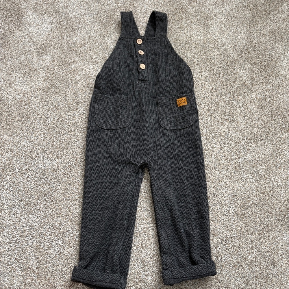 Baby Charcoal Grey Overalls Size 18m
